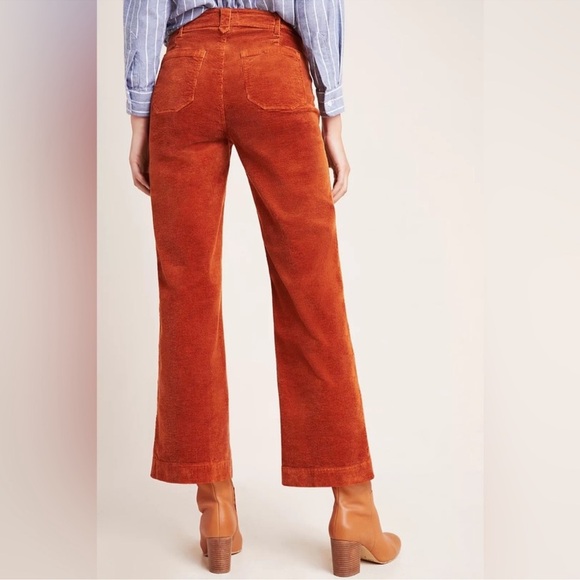 PAIGE Nellie Burnt Orange Rust Corduroy Trousers size 29 - Picture 2 of 12